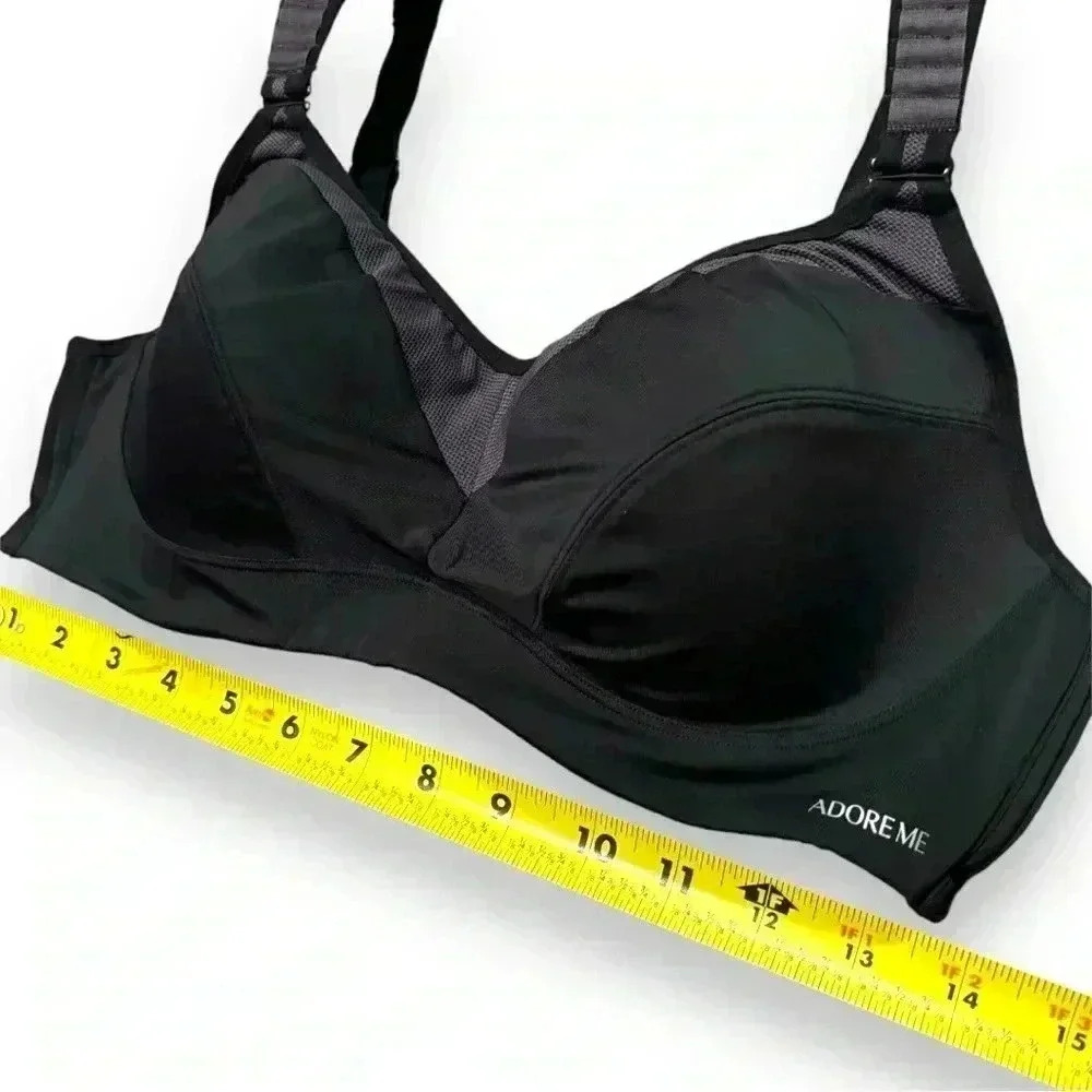Adore Me Gray and Black High Impact 36D Adjustable Straps Contour Sports Bra - Picture 11 of 14